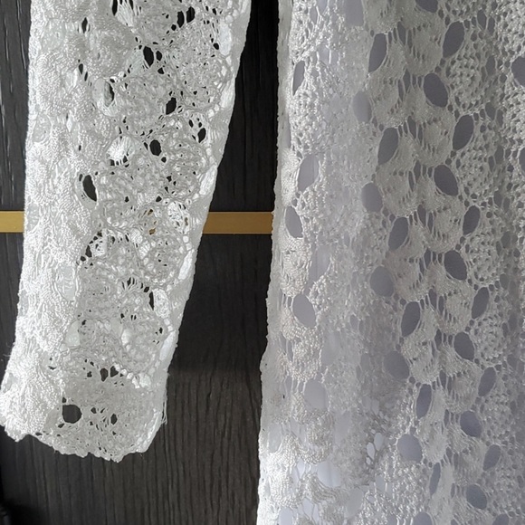 NWOT Joseph Ribkoff White Lace Crewneck 3/4 Sleeve Blouse size 2 - Picture 3 of 4